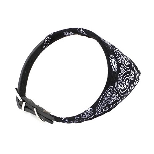 ZUNEA Collar pequeño para perro y gato, triángulo, bandana, pañuelo de impresión ajustable para cachorro, cuello negro