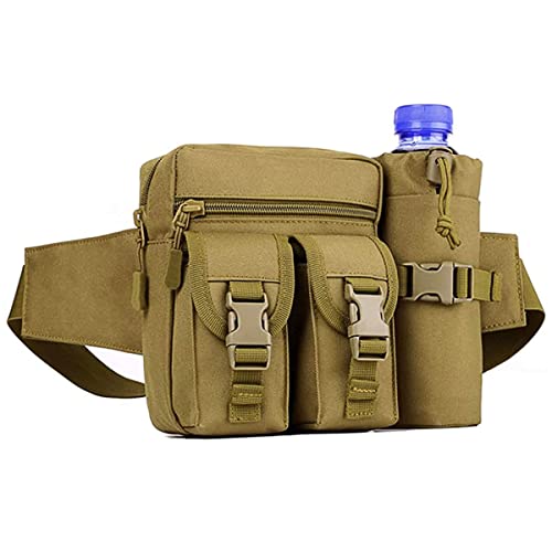 Huntvp Bolso de Cintura Mochila Táctical Bolso de Cintura Bolsa Riñonera Bandolera Cinturón Estilo Militar Bolso de Múltiple Función Riñoneras para Herramientas Mochila Ejércita Bolso, marrón