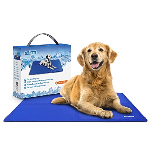 Nobleza – Alfombrilla refrescante para Mascotas Grandes. Auto refrigerante No tóxico. Ideal para para Perros, Gatos en Verano. 90 * 50 cm, Color Azul