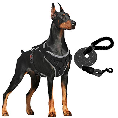 Supet arnés del Perro,arnés Anti tirón del Perro,arnés de Pecho Acolchado con Rayas Reflectantes,arnés del Perro para Grandes Perros pequeños Doberman