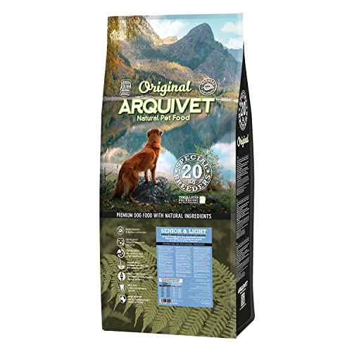 Arquivet Original Senior & Light - Pienso para Perros Adultos Mayores - Pollo y arroz - Comida para Perros - Alimento seco para Perros - Alimentación Canina - Pienso Saludable - 20 Kg