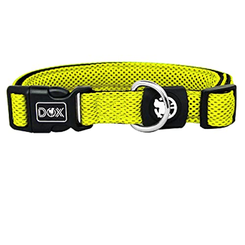 DDOXX Collar Perro Air Mesh, Ajustable, Acolchado | Muchos Colores & Tamaños | para Perros Pequeño, Mediano y Grande | Collares Accesorios Gato Cachorro | Amarillo, M