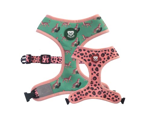 DUKIER - Arnés Reversible para Perro, Chaleco Antitirones, Transpirable y Reflectante para Mascotas, de Neopreno y Malla, Ajustable, Diseño de Leopard, Talla M