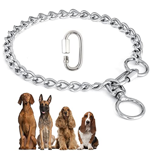 PUPPBUDD Collar de Cadena para Perro de Acero Inoxidable con Gancho 3mm I Collar Ajustable I 45-55CM