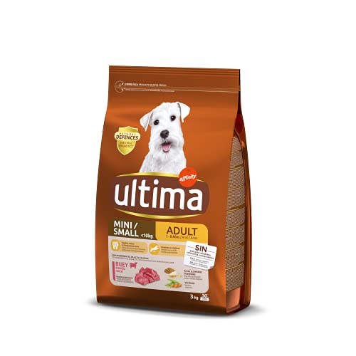 Ultima Pienso Para Perros Mini (Pequeño <10Kg) (1- 8 años Adulto) Con Buey - 3 kg