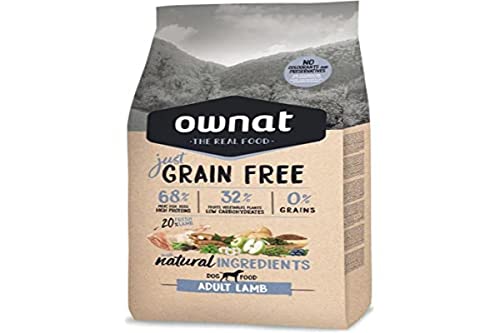 Ownat Pienso para Perros de Cordero Sin Granos (14 kg) Perros con Ingredientes Naturales sin Preservantes ni Colorantes, Comida Alta en Proteínas.