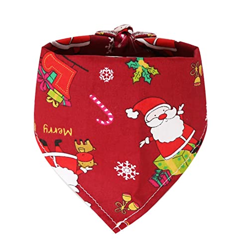 Clicitina Collar de perro ajustable con estampado de dibujos animados de Navidad, copo de nieve, collar de perro, boda, collares de perro a cuadros para perros pequeños y medianos DB340 (rojo-B, L)