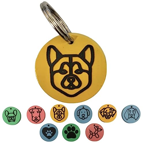 Tuguau - Chapa de identificación personalizada 3x3x05mm para perro con nombre y teléfono - Placa identificativa grabada - Etiqueta para collar - Regalo ideal - Resistencia y durabilidad