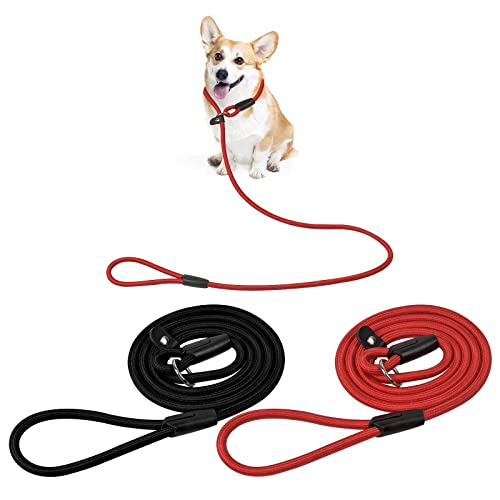 AvoDovA 2PCS Cuerda de Correa Ajustable, 1.3M Correa de Perro en Nylon, Cuerda de Entrenamiento de Perro, Correa Trenzada Retriever, Correa para Pequeños Medianos Grandes Perros