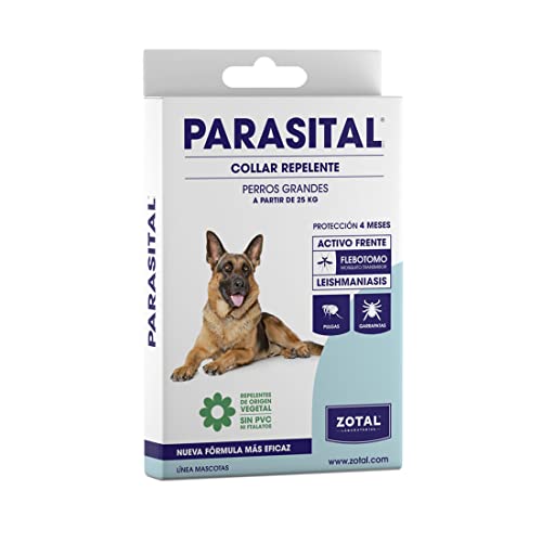 Parasital Collar Antiparasitario de 75 cm para Perros Grandes - Protección efectiva contra pulgas, garrapatas y Otros parásitos. Collar antiparasitario Perros