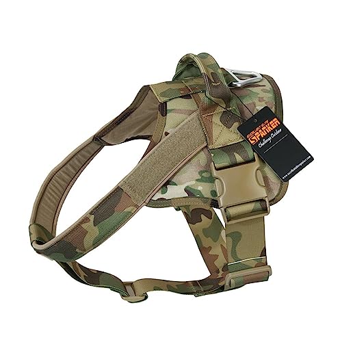 EXCELLENT ELITE SPANKER Arnés táctico para Perros Servicio de arnés Patrol K9 Chaleco para Perros Chaleco Militar para Perros Chaleco para Perros de Trabajo con asa(Camuflaje-XS)