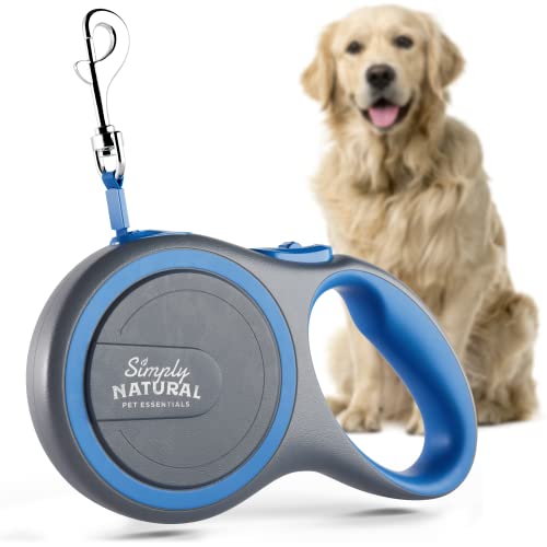 Simply Natural Correa para Perros Correa retráctil Extensible de 3 Metros para Perros de hasta 15 kg con Bloqueo y liberación táctil para Perros más Fuertes