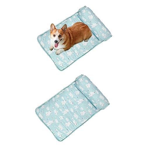 Colchoneta refrescante para perros | Camas autoenfriantes para perros y gatos | Alfombrilla fresca seda hielo para perros con almohada | Manta refrescante de verano para mascotas, cama (40x60cm)