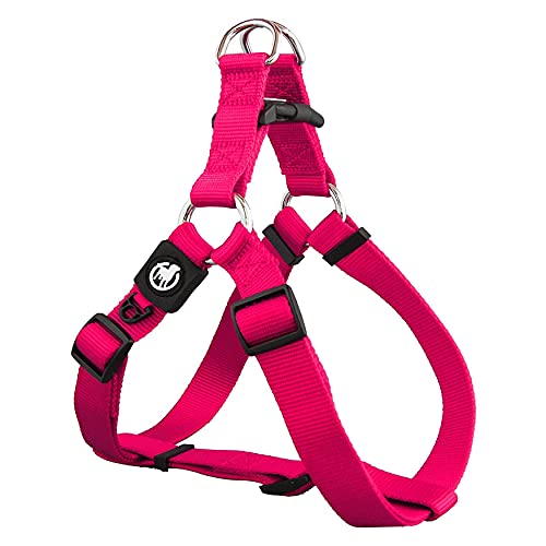 DDOXX Arnés Perro Step-In Nylon, Ajustable | Muchos Colores & Tamaños | para Perros Pequeño, Mediano y Grande | Accesorios Gato Cachorro | Rosado Pink, M