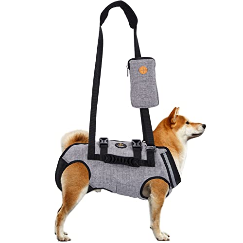 Ownpets Arnés de Elevación para Perros Medianos, Arnés de Cuerpo Completo, Arnes de Transporte para Perros con Correa para El Hombro, Transpirables, Suave, Impermeable, Ajustable, XL