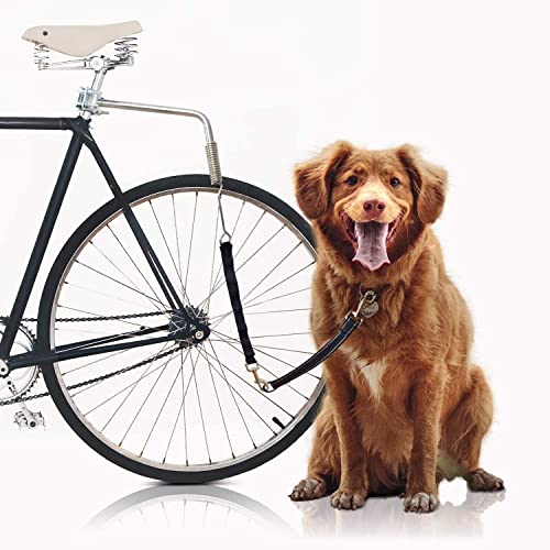 Bella & Balu Correa Perro para Bicicletas | Correa para Bicicleta Incl. Fijación para el sillín, Espaciador, Muelle de Bobina, Correa, reflectores y guía Corta – para un Ciclismo Seguro con su Perro