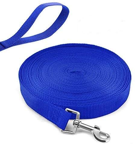 Ploopy Correa de Adiestramiento para Perros, Correa 15 Metros de Rastreo para Perro Ideal Paseo o Amarre (15m, Azul)