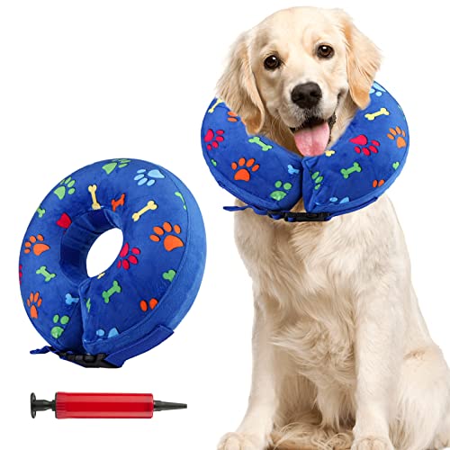 Collar inflable – Collar de perro, ajustable cómodo cuello de protección,collar protector para perro,cuello de perro suave, protección contra fugas para gatos y perros después de la cirugía y lesiones