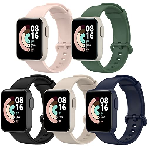 BANGTING 5 Piezas Recambio Correa Compatible con Pulseras Xiaomi Mi Watch Lite/Redmi Watch Lite, Correas Fundas Banda Reemplazo (5 Colores)