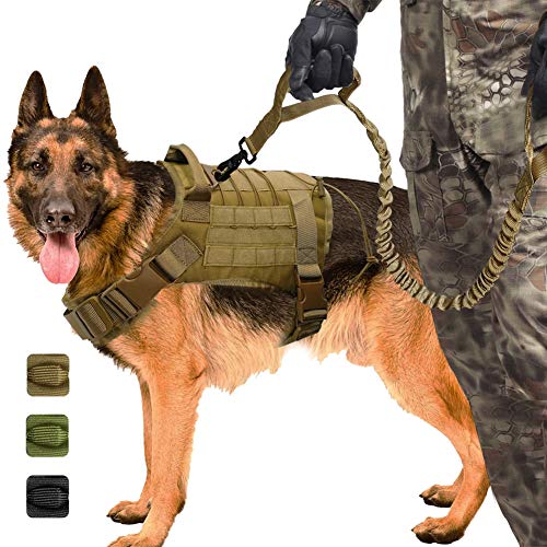 Mustbe Strong Arnés Táctico Militar para Perros K9 Chaleco para Perros De Trabajo Servicio De Correa Elástica De Nylon Perro Entrenamiento Militar Caza para Perros Medianos Grandes,C,M