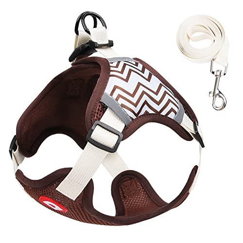 JDwinwin Arnes Perro Antitirones Pequeño Mediano Grande con Correa, Ajustable Transportin Perros Cinturon Coche, Arnés Mascotas Antiescape Easy Walk Adiesreamiento Accesorios para Dogar Gato