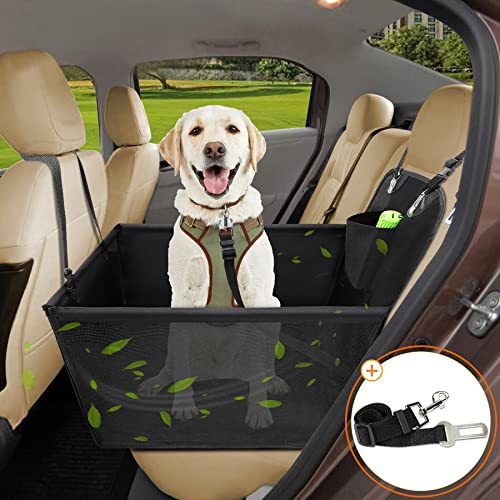 Wimypet Impermeable Protector de Asiento de Coche para Mascota, Asiento del Coche de Seguridad para Perros Gatos, Material Oxford 600D PVC Inferior con Cinturón de Seguridad para Viaje - 59x49x46 cm