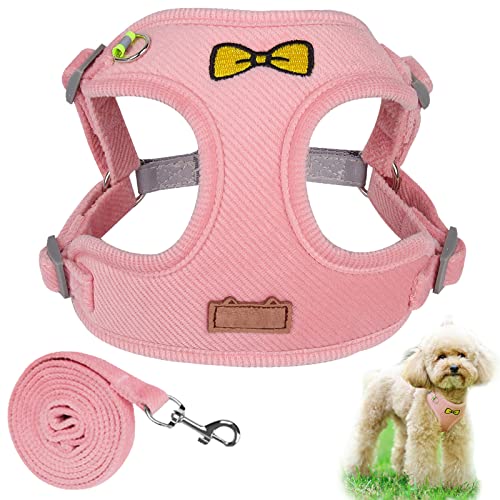 Arnés Perro Pequeños, Arnés para Perros con Cinturón de Seguridad, Suave, Transpirable, Ajustable, Reflectante, para Perros, para Perros Pequeños, Mascotas, Cachorros (L)