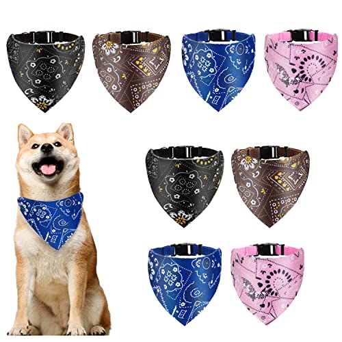 Nobleza - 8 Piezas Collar de Bandana para Perros, Triangulares para Mascotas Bandana Collar, Pañuelos Ajustables para Mascotas, Accesorios Lavable para Disfraces de Mascotas para Perros y Gatos