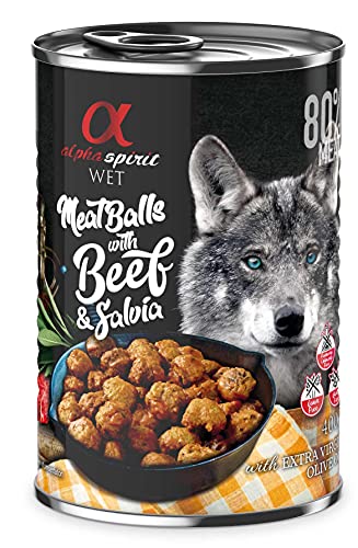 Alpha Spirit Canine Albondigas Buey Salvia Lata 400Gr 400 g