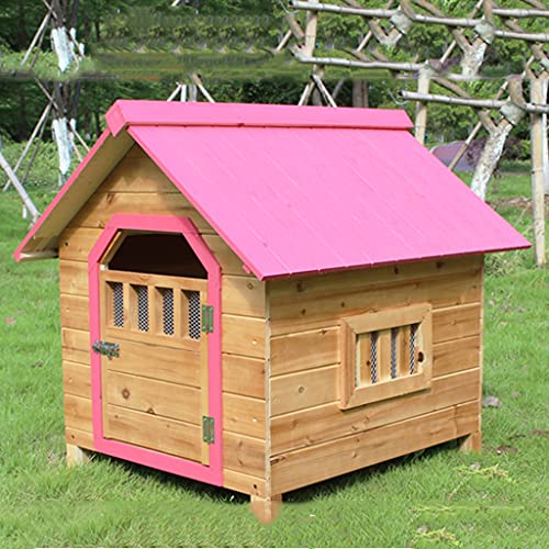 Caseta para Perros De Madera Resistente A La Intemperie, Casetas para Perros para Exteriores, Caseta para Perros Grandes, Casetas para Perros Al Aire Libre con Puerta, Cabaña para Cachorros, Gatos,