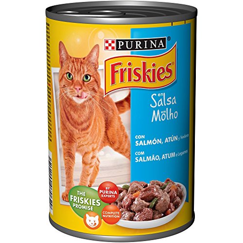 Purina Friskies en Salsa Comida para Gato Adulto con Salmón Y Atún, 24 X 400g