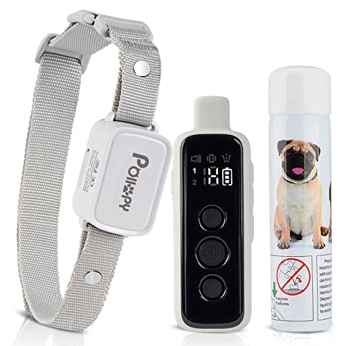 Collar de Adiestramiento para Perros de Citronela con Control Remoto, 3 Modos de Uso: Vibración y Pitido y Aerosol, Humana y Seguro Recargable Collar Antiladridos, Rango Remoto de 300M