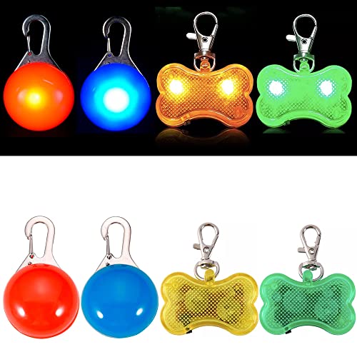 Colgante led para perros 2 modelos 4 color up light para correa perro y collar perro accesorios para mascotas luz led para arnes gatos luces perros pequeños (AMARILLO)