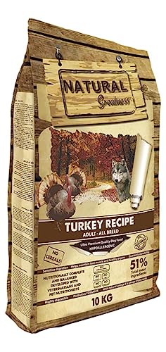 Natural Greatness Receta Pavo | Ultra premium Quality | Alimento seco completo para perros 10 kg