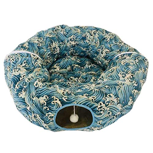 GUOCU Cat Tunnel Toy Mejora Plegable Juego de Mascotas Tunnel Tube Cama de Perros,Azul 2,Style 2