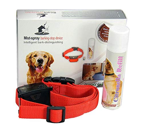 Collar de ladrido de citronela automático para Perros, [Incluye Spray de citronela] Collar de adiestramiento de Perro en Aerosol