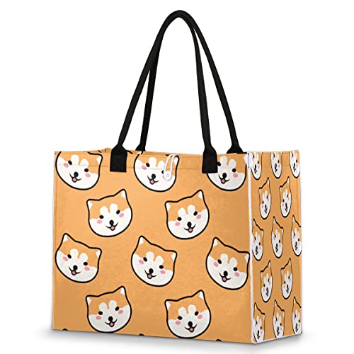 cfpolar Bolsa de playa para mujeres y niñas, perros Husky, bolsa de playa grande, a prueba de arena, bolsa de hombro reutilizable, bolsa de compras con asa, Con color