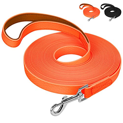 IOKHEIRA Correa de Entrenamiento para Perros, Correa de Entrenamiento Impermeable para Perros con Asa Acolchada de 5 m/10 m/15 m/20 m, Correa de PVC para Perros de Recuperación Fuerte para Perros