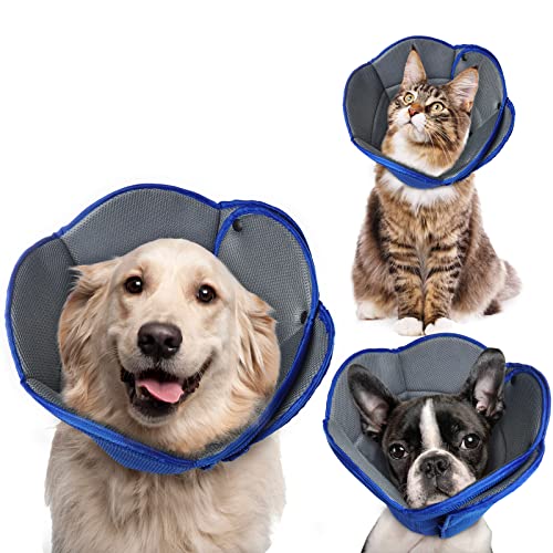 Hjyokuso Collar de Recuperación para Perro Gato, Ajustable Collar Isabelino para Mascotas, Conos de recuperación para Mascotas,Collar de Protección para Gatos Perros Recuperación de Cirugía o Heridas