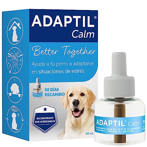 ADAPTIL Calm - Antiestrés para perros - Solo en casa, Miedos, Ruidos fuertes, Adopción - Recambio 48ml