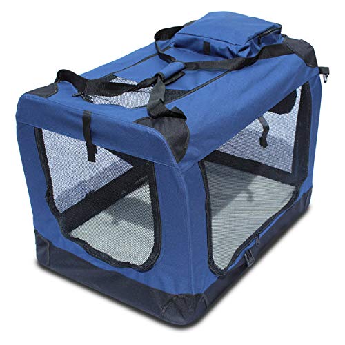 OUTLET Transportin para perros plegable Yatek de entradas laterales y superiores con alta visibilidad, confort y seguridad para tu mascota de tamaño XL (81,3 x 58,4 x 58,4cm)