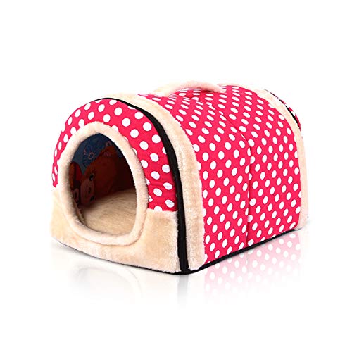 PETCUTE Casa Cama para Perros Casa para Mascotas Caseta para Perro Gato Interior con Cojín removible