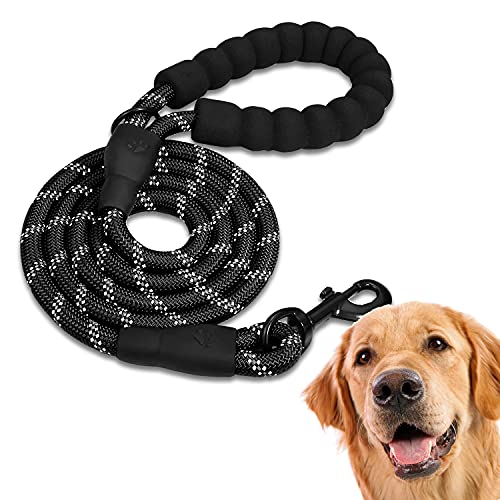 Edipets, Correa Perro, Correas para Perros, para Cachorro, Pequeños, Medianos y Grandes, 1,2 m, 1,5 m, 2,2 m, Correa Perro Adiestramiento (120 CM, Negro)