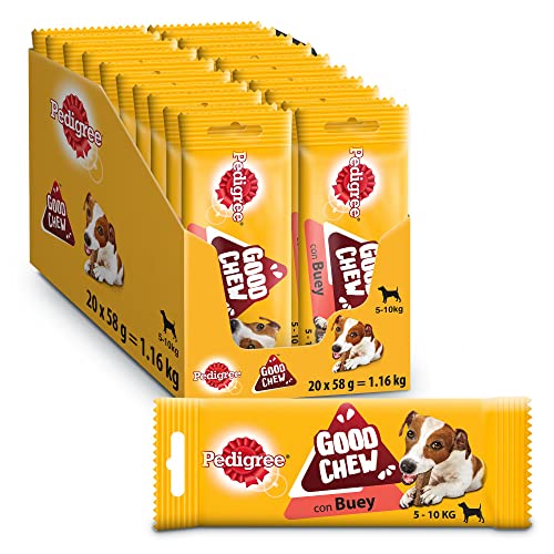 Pedigree Good Chew Huesos Masticables para Perros Pequeños Sabor buey (Pack de 14 x 58g)