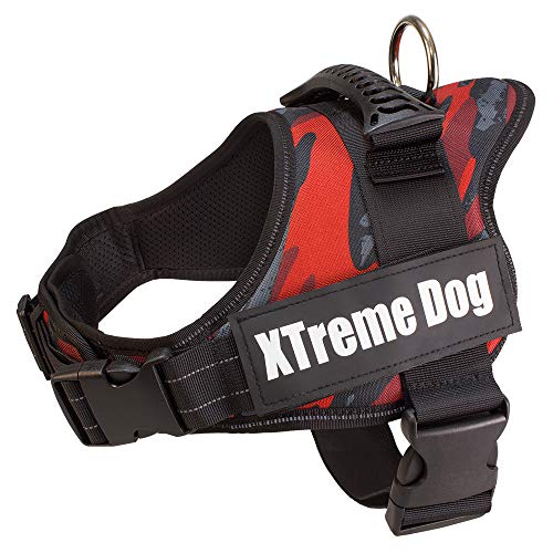 Arquivet Arnés Perro Xtreme Dog Camuflaje Rojo Talla: XS/44-57 cm - Arnés ergonómico Ajustable en Cuello y Extra Resistente para Perros - para el adiestramiento y Paseo de tu Mascota