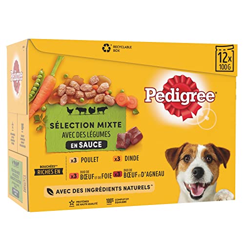 PEDIGREE Vital Protection - Sachets fraîcheur pour Chien Adulte aux 4 saveurs en Sauce, 48 sachets repas de 100g