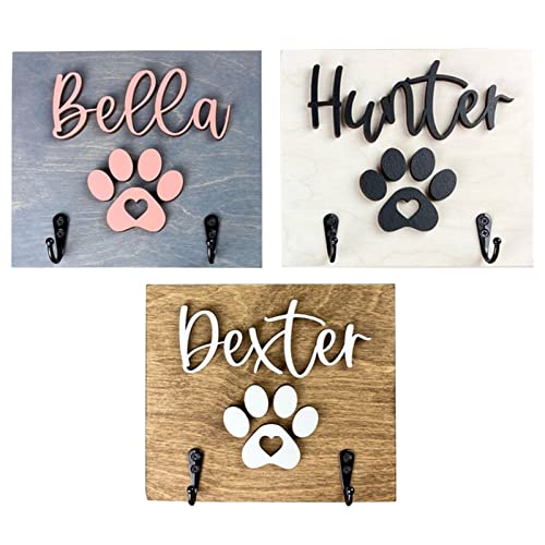 Soporte Personalizado para Correa de Perro para Pared, Soporte de Correa Personalizado, Soporte de Pared para Entrada, Organizador de Almacenamiento de Artículos de Perro de Granja