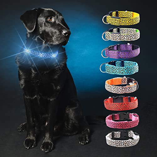 Collar Luminoso Perro Luz Led. para Perros y Gatos Grandes Pequeños Medianos. Luminosos para Perros para Entrenar Mascotas. Ajustables y Brillantes con Luces para la Noche.