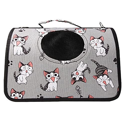 RTSFKFS Bolsa de Transporte para Mascota con Bandolera Ajustable Transportín Gato Perro Plegable Mochila Gato y Mochila para Perros para Compras, Parques, Escalada (Color : F, Size : Medium)