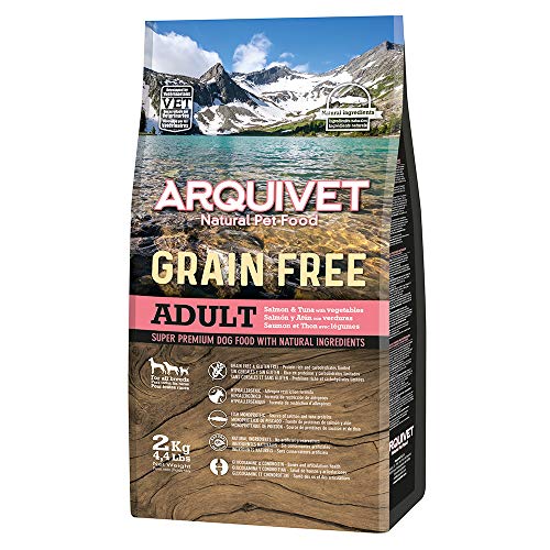 ARQUIVET Pienso Grain Free salmón y atún con Verduras 2 Kg Pienso Natural para Perros Adultos de Todas Las Razas - Sin Cereales y sin Gluten - Hipoalergénico - Comida para Perros